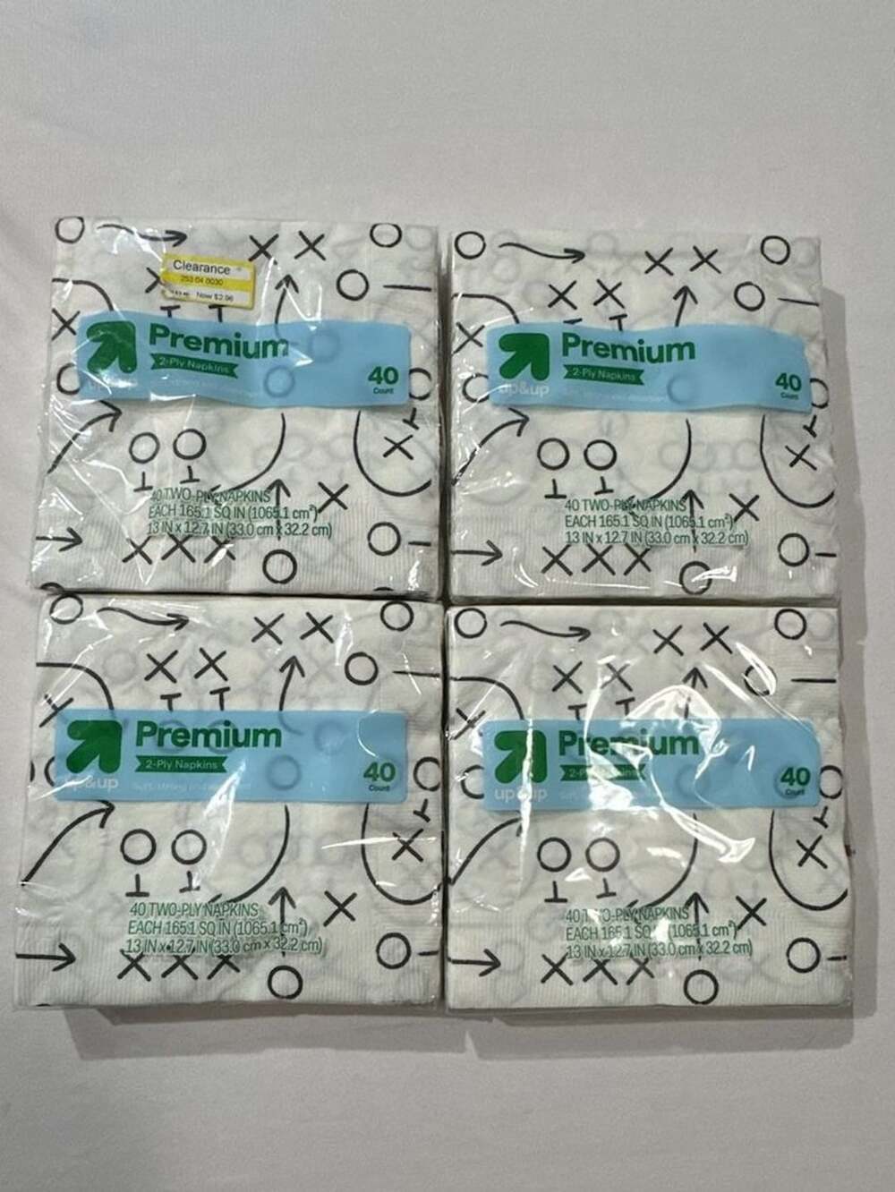 Football themed napkins 40 Count Pack of 4